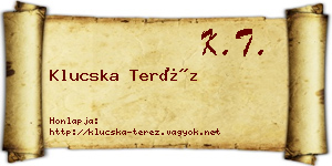 Klucska Teréz névjegykártya